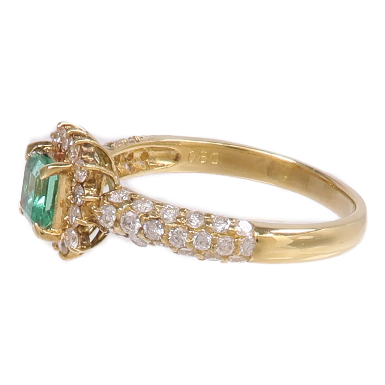 JEWELRY 18K黃金Emerald Diamond Ring綠寶石/鑽石戒指