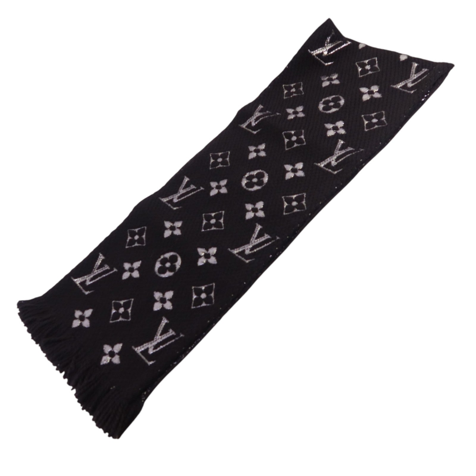 LOUIS VUITTON 羊毛/絲質Echarpe Logomania Shine Scar圍巾
