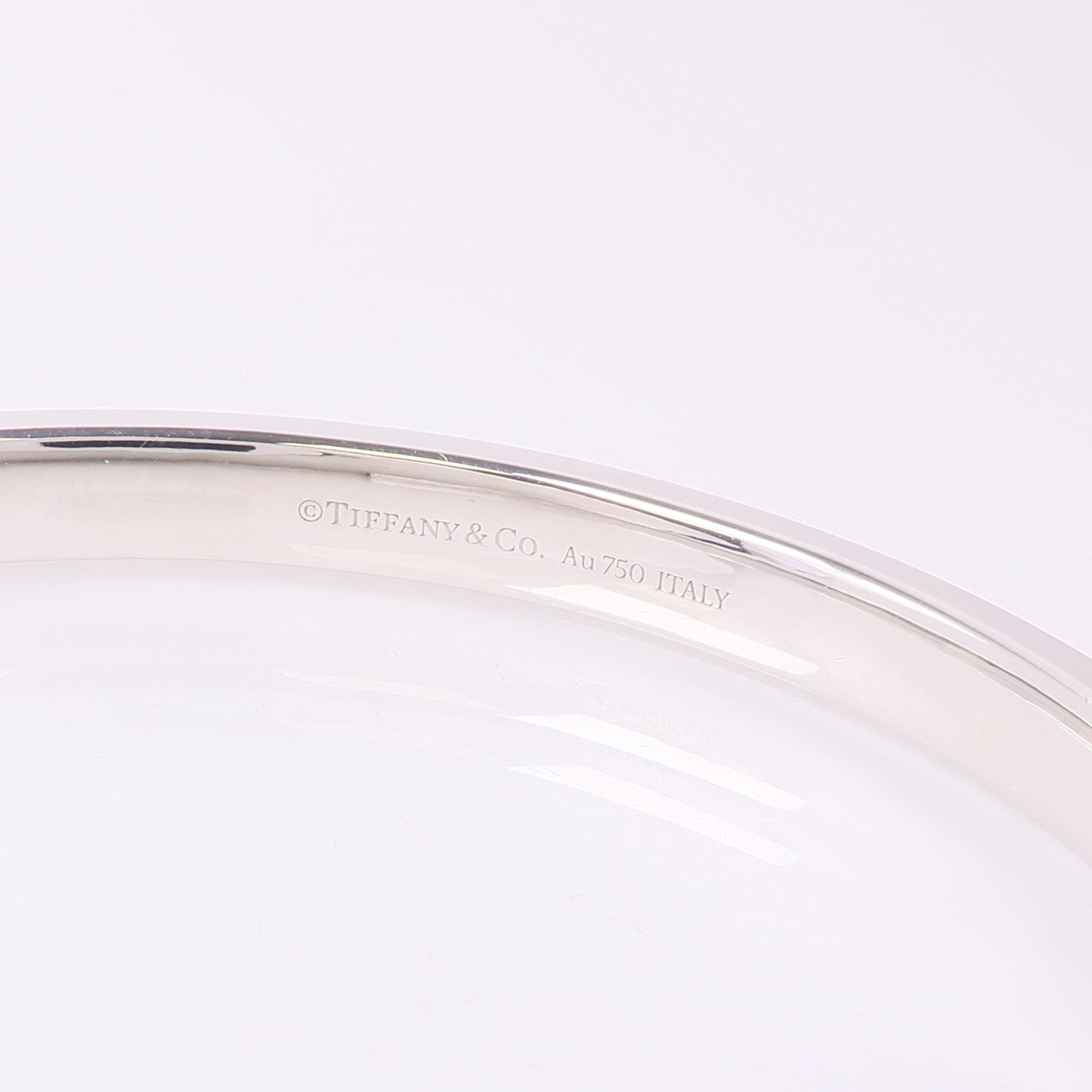 TIFFANY＆CO 18K白金T Pave Diamond Hinged Bangle鑽石手鐲