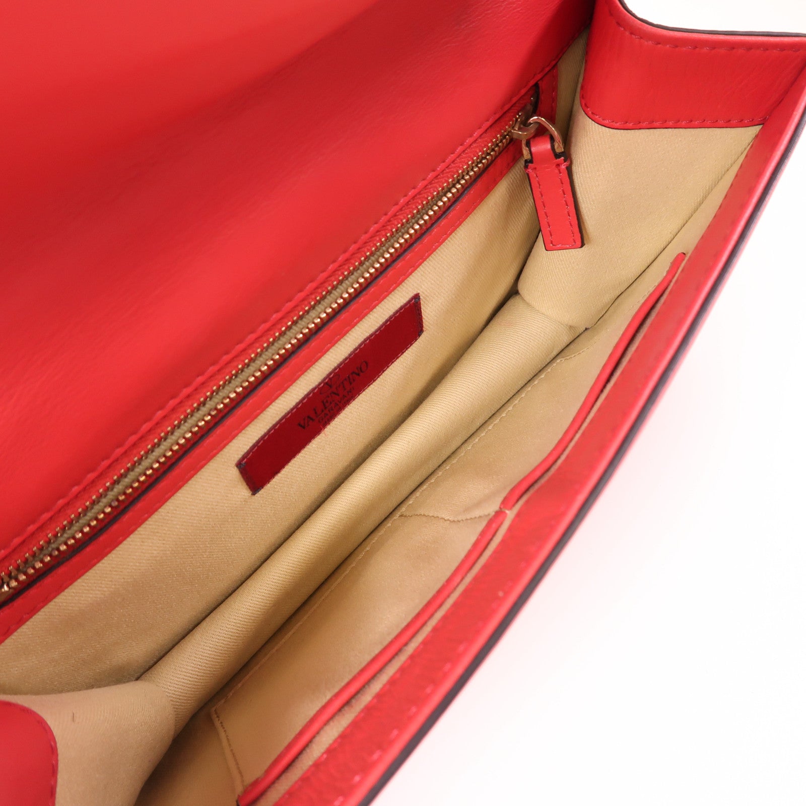 Valentino 牛皮皮革Shoulder Bag金扣鏈帶肩背袋