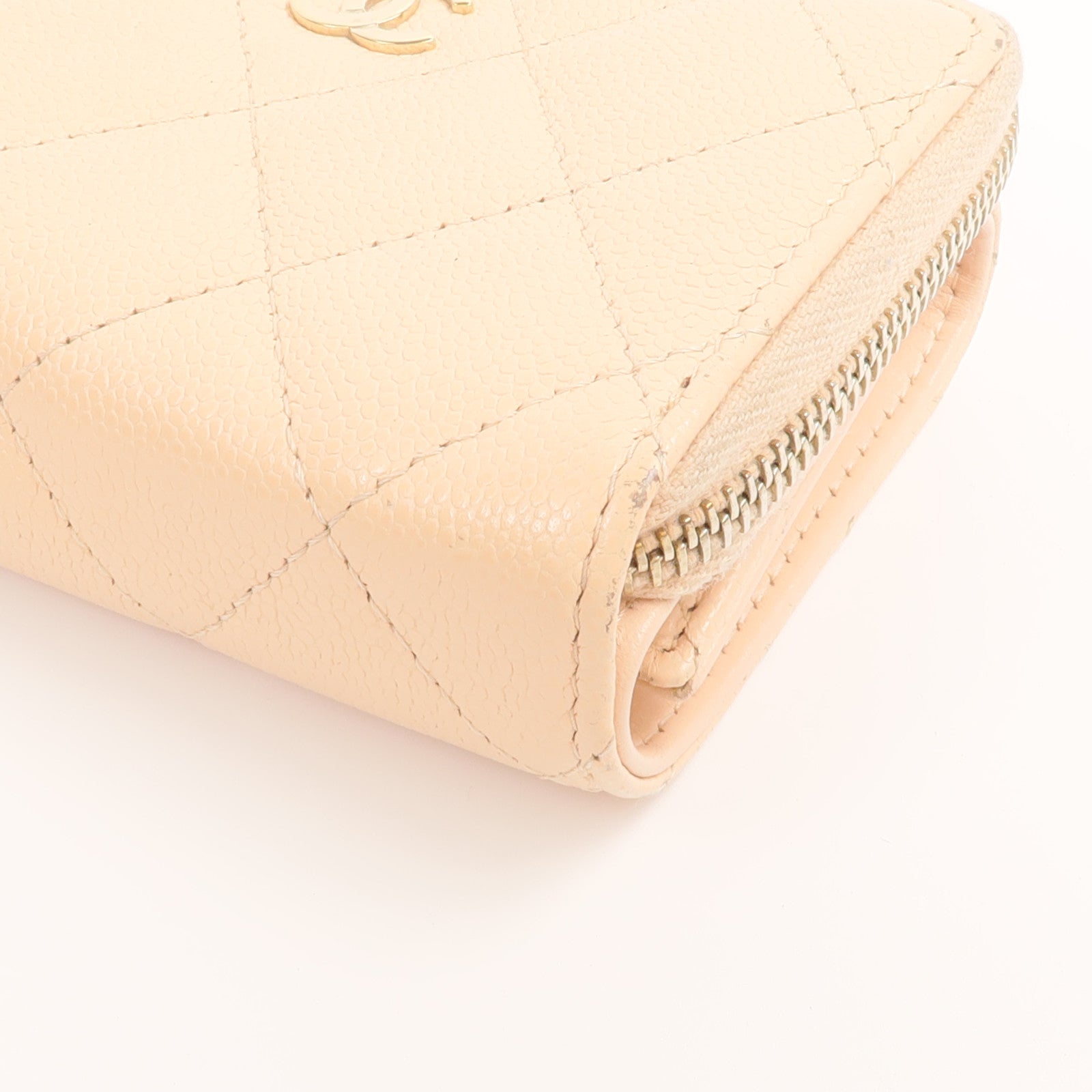 CHANEL 牛皮皮革Zipper Compact Wallet錢包