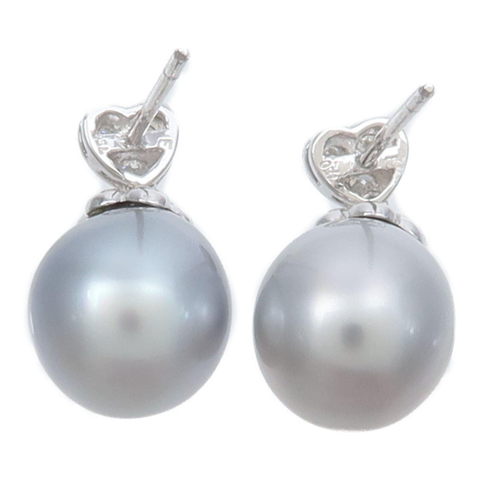 JEWELRY 18K/9K白金Pearl Diamond Earrings珍珠/鑽石耳環