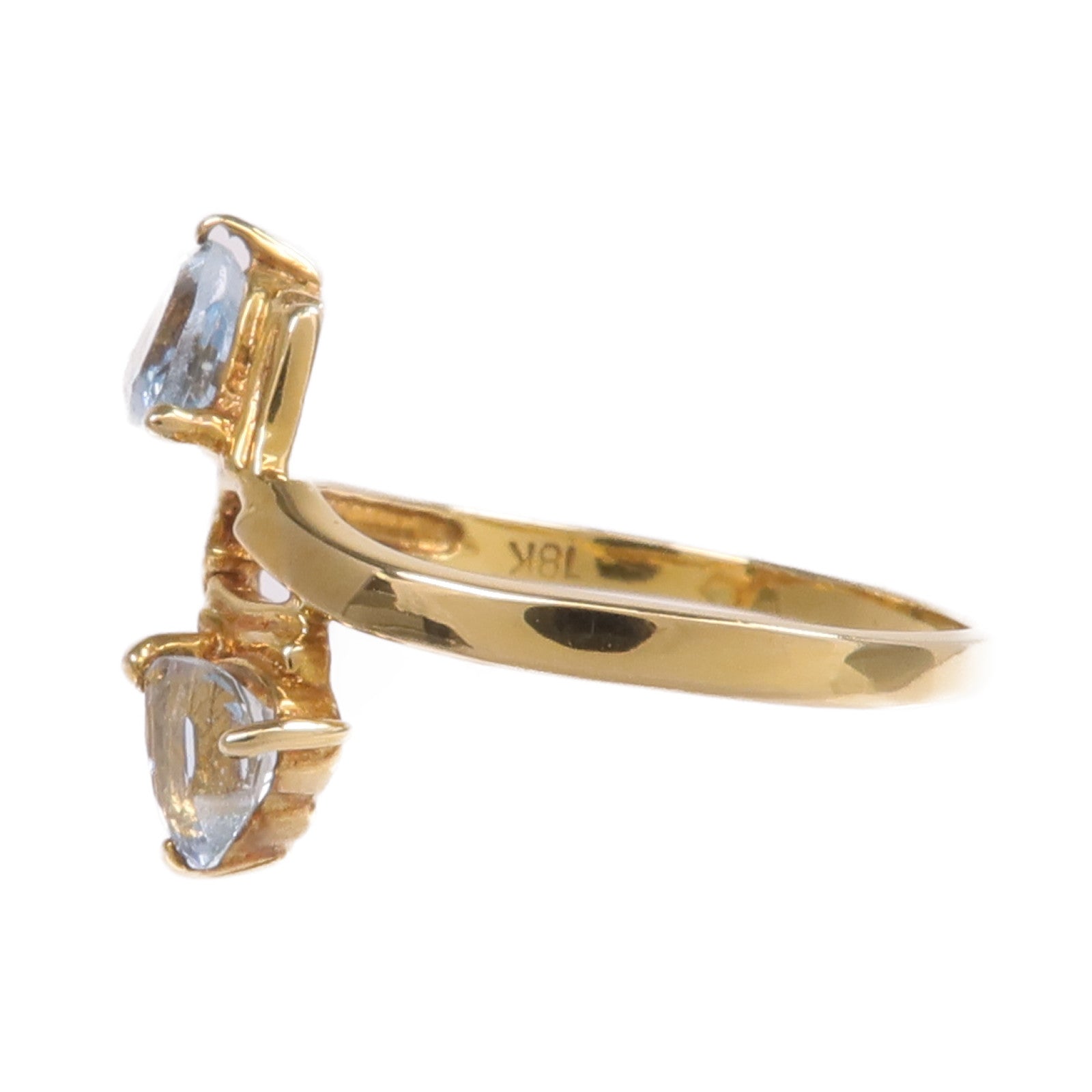 JEWELRY 【激減優惠】18K黃金Aquamarine Ring藍晶戒指US#6.5