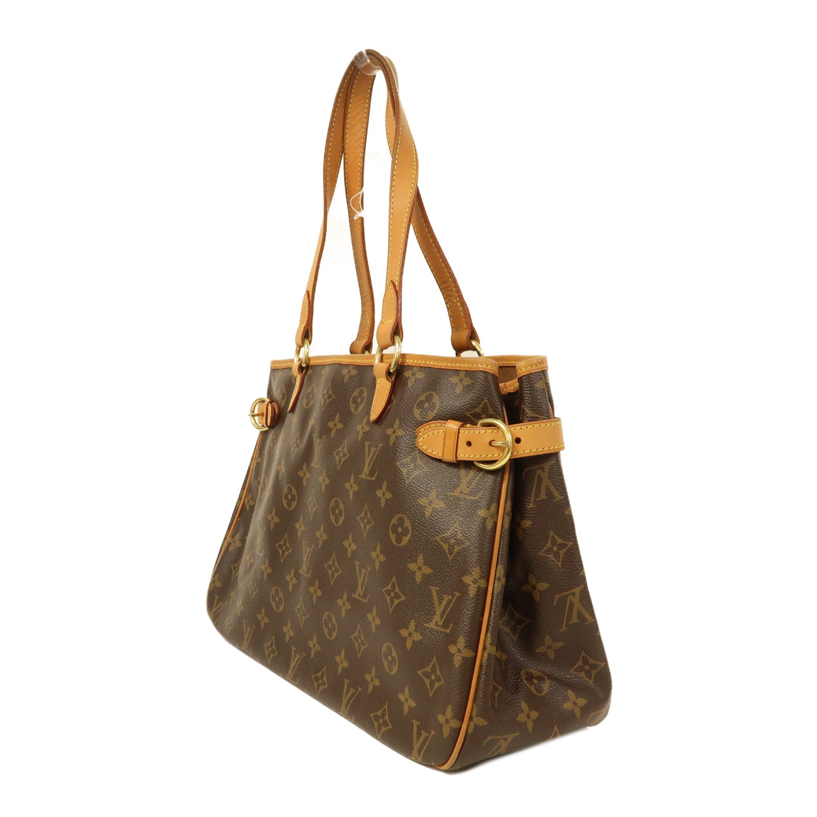 LOUIS VUITTON Monogram Batignolles Horizontal金扣肩背袋棕色