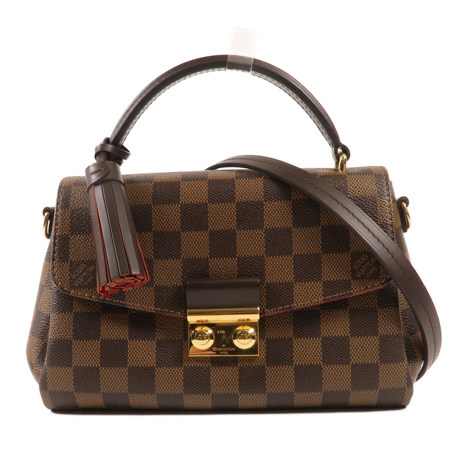 LOUIS VUITTON Damier Croisette金扣手挽肩背兩用袋