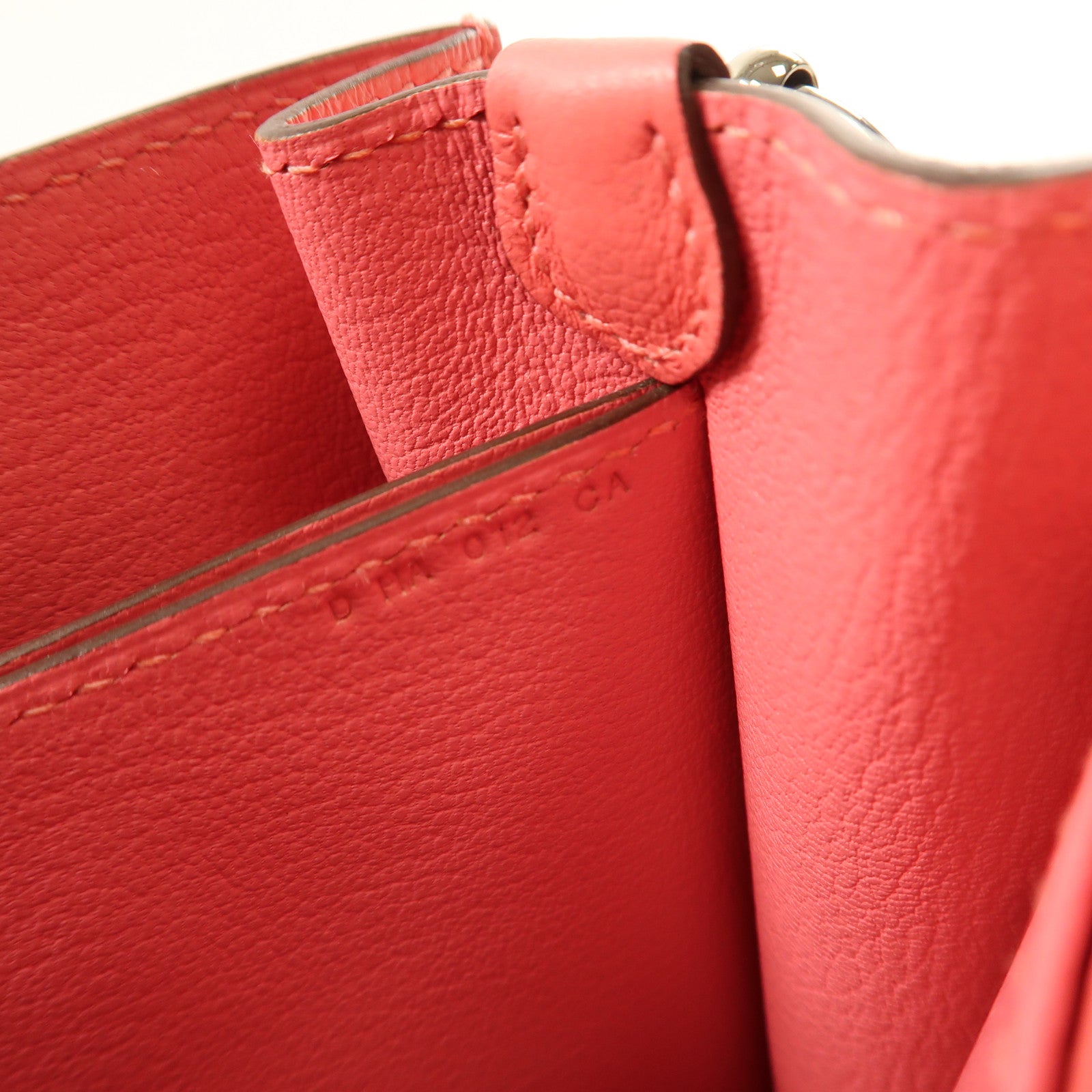 HERMES Evercolor皮革Roulis 23金扣肩背袋Rose Azalee杜鵑粉