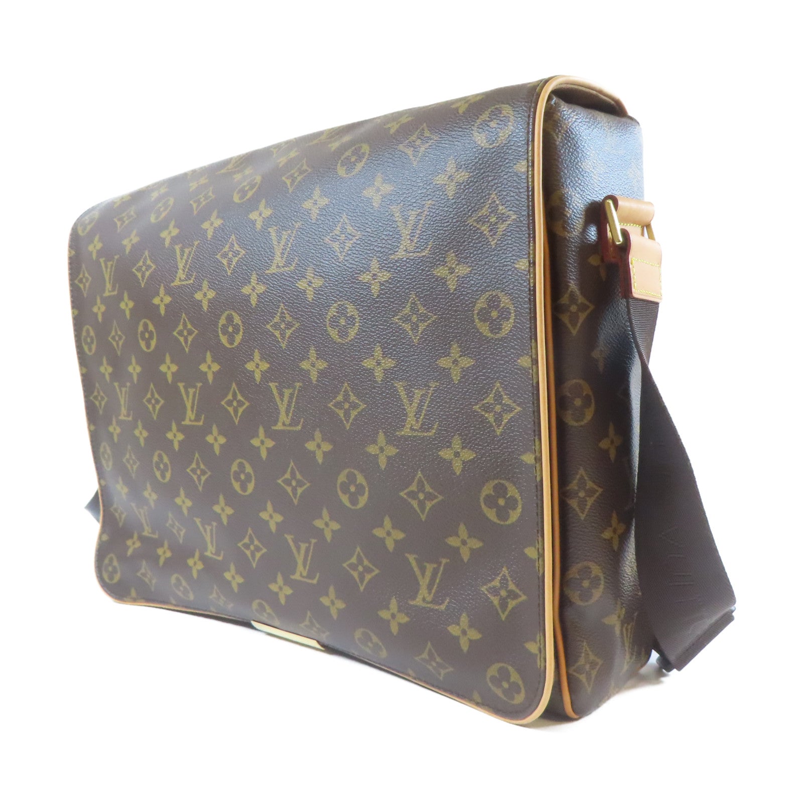 LOUIS VUITTON Monogram Abbesses MM金扣肩背袋啡色