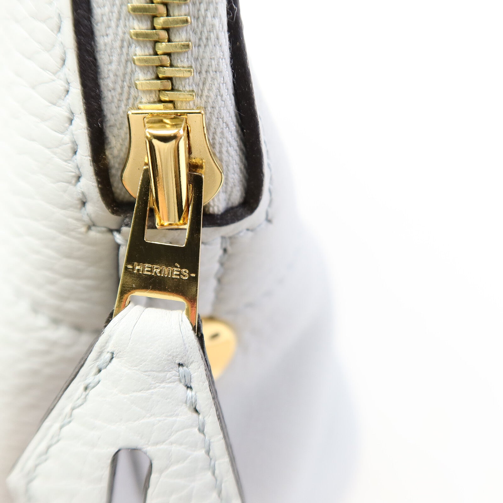 HERMES Togo皮革Bolide 31金扣手挽肩背兩用袋Blue Glacier