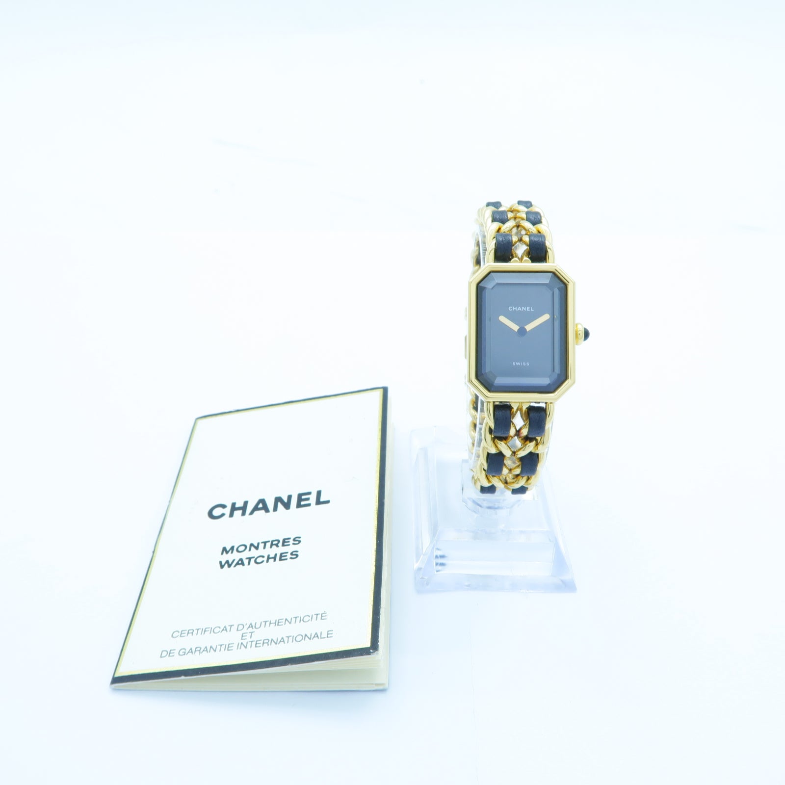 CHANEL Premiere M鍍金手錶石英機芯黑色