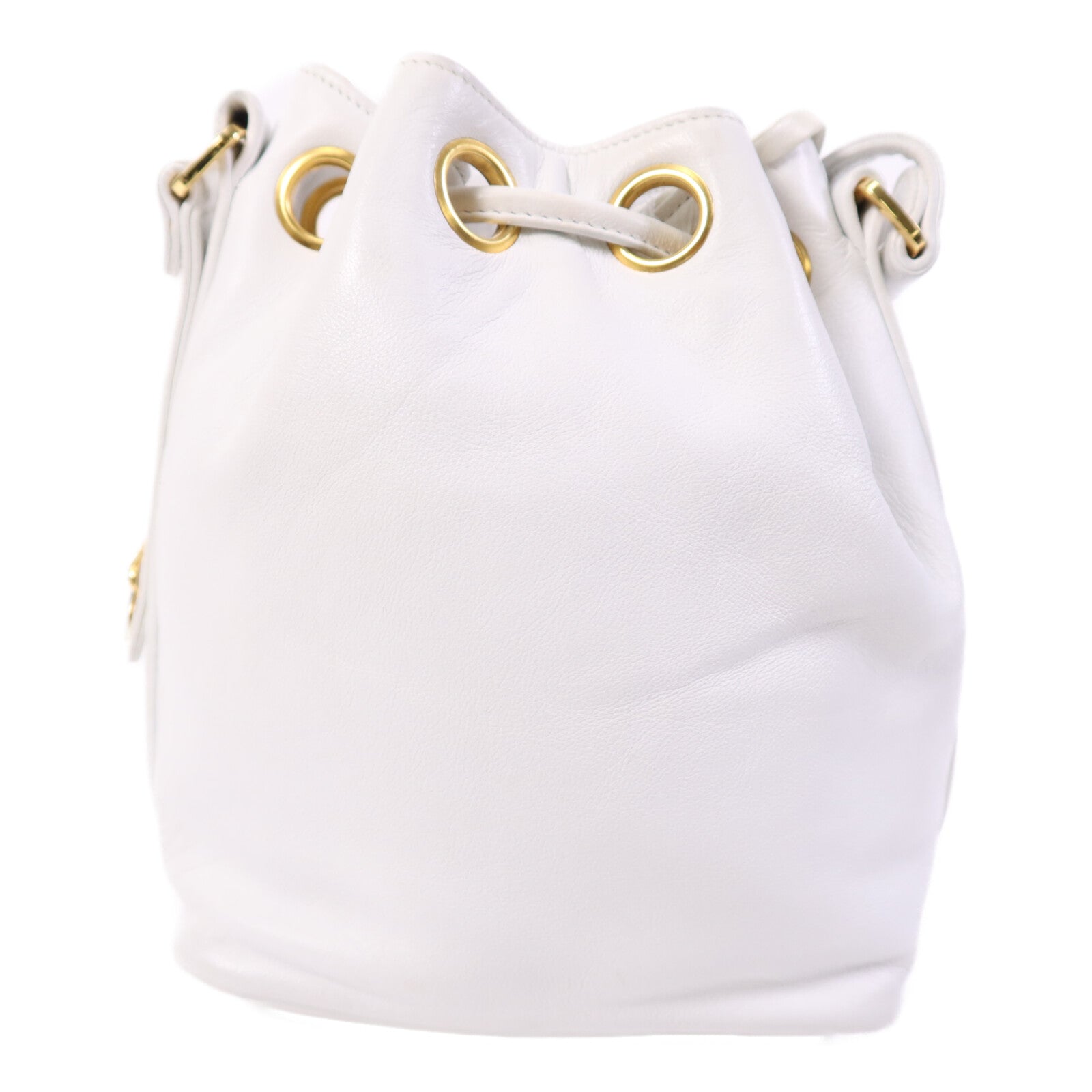 CHANEL 牛皮皮革Vintage Mini Buecket Bag金扣鏈帶肩背袋