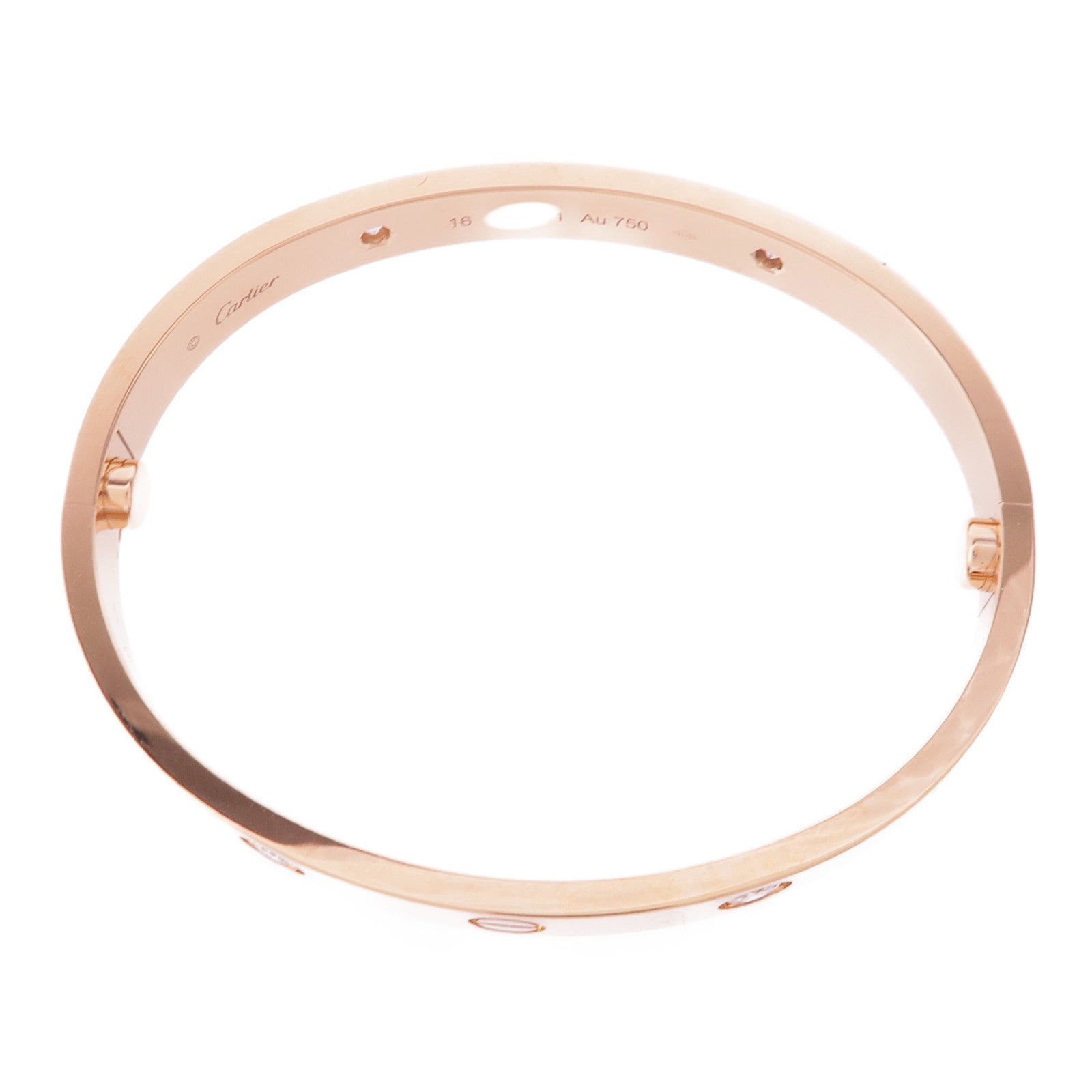CARTIER 18K玫瑰金Love Bracelet 4 Diamonds鑽石手鐲Cartier#16