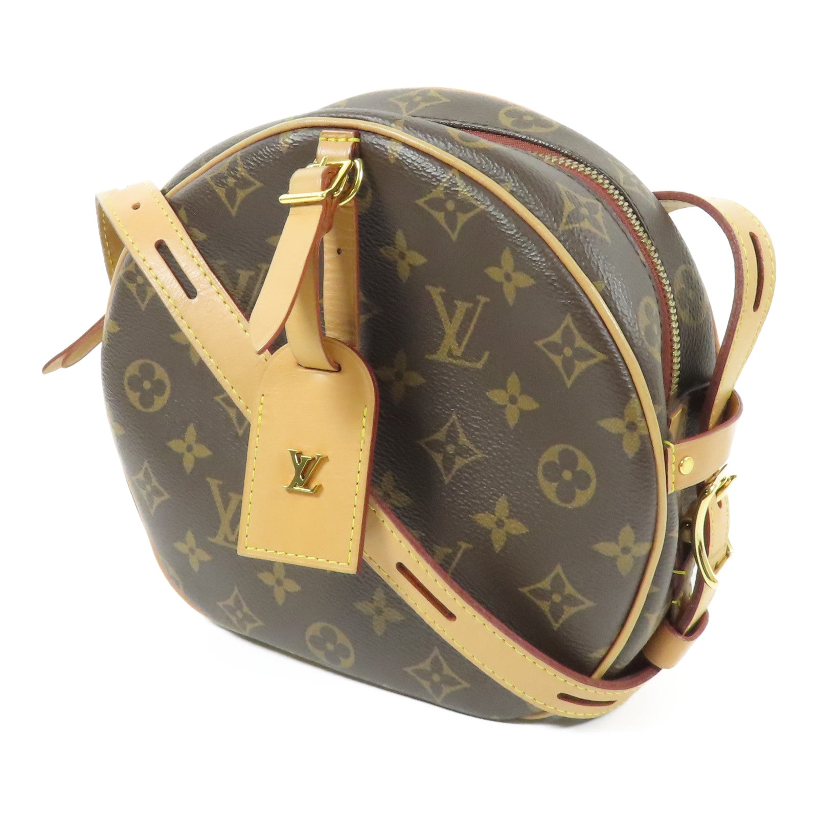 LOUIS VUITTON Monogram Chapeau Souple MM金扣肩背袋棕色
