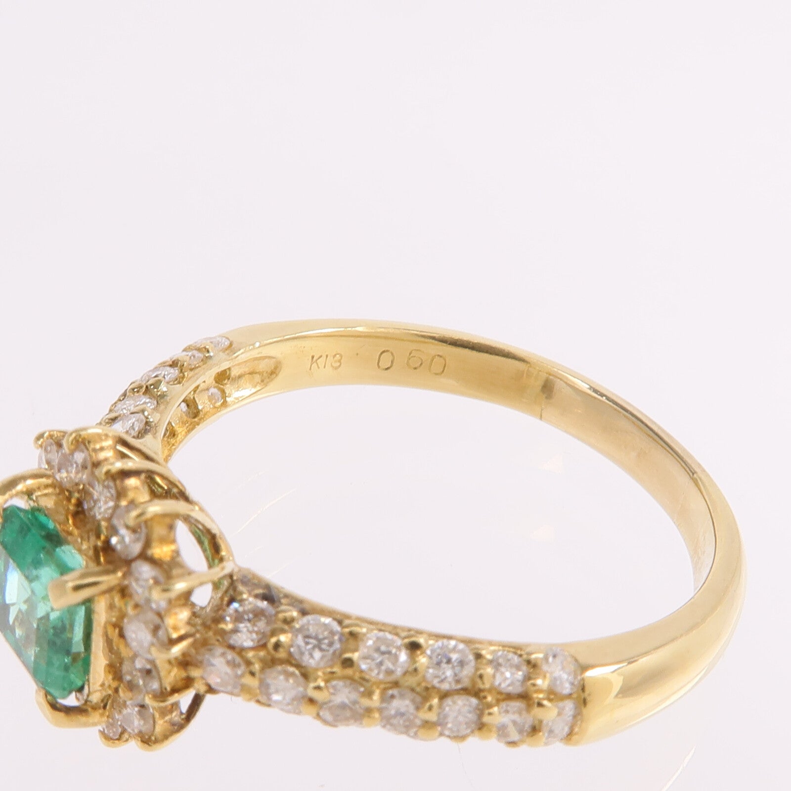 JEWELRY 18K黃金Emerald Diamond Ring綠寶石/鑽石戒指