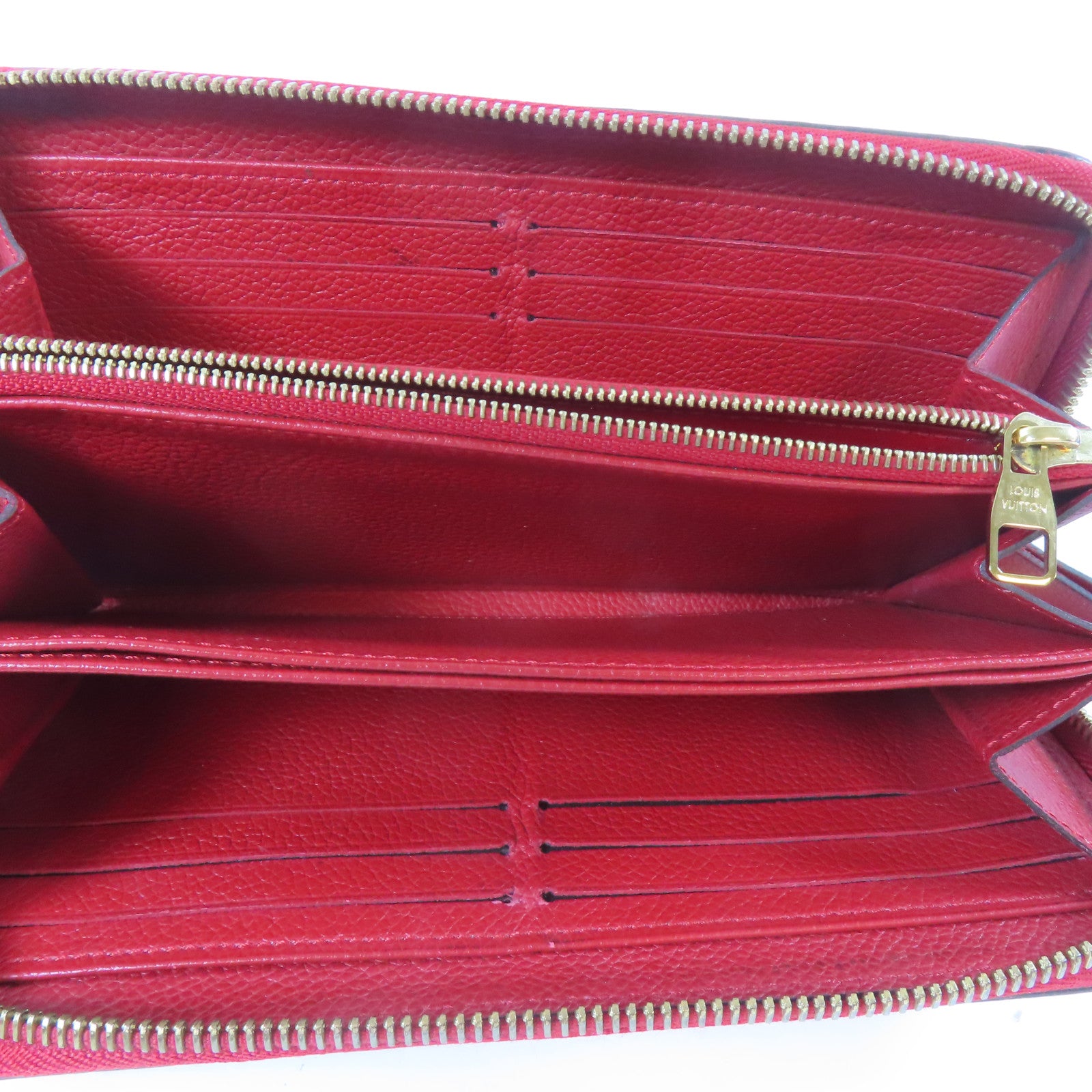 LOUIS VUITTON 【激減優惠】Monogram Empreinte Long Round Wallet金扣長錢包紅色