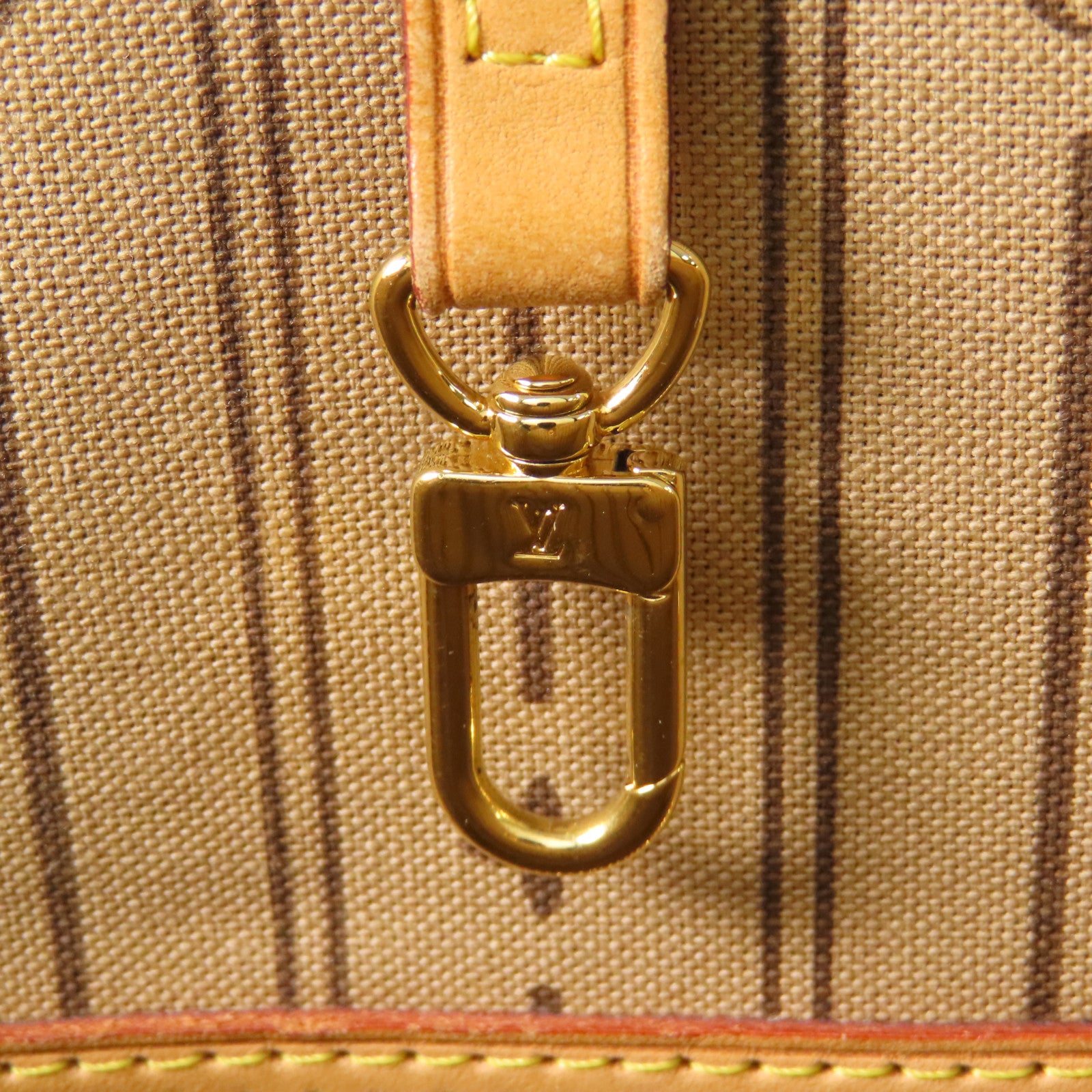 LOUIS VUITTON Monogram Neverfull MM金扣手挽袋
