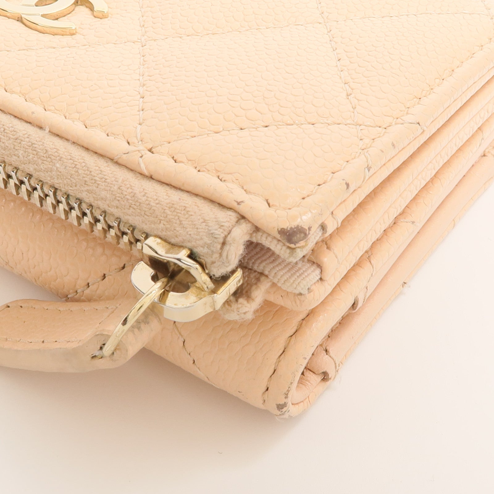 CHANEL 牛皮皮革Zipper Compact Wallet錢包