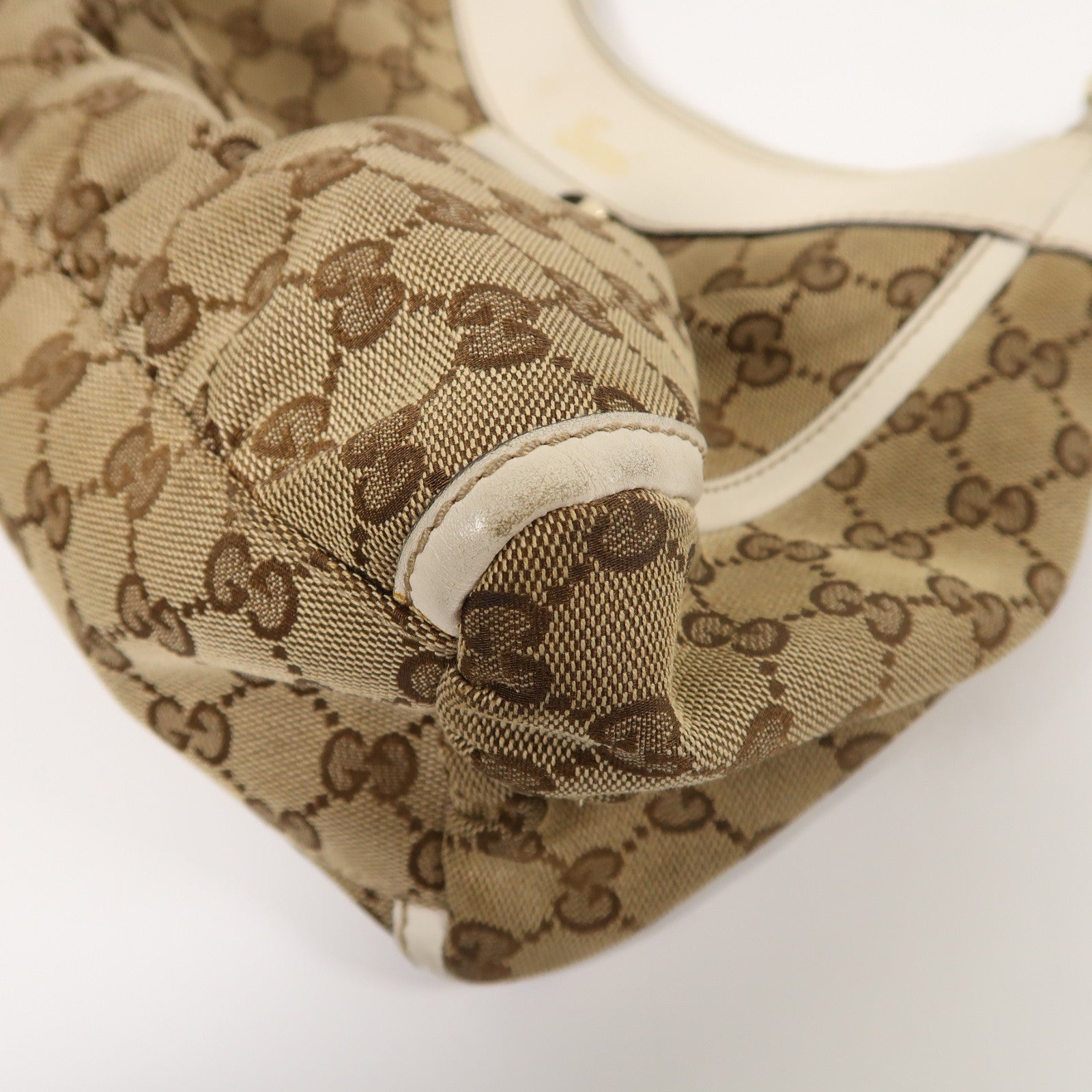 GUCCI 帆布Shoulder Bag金扣肩背袋棕色/米色