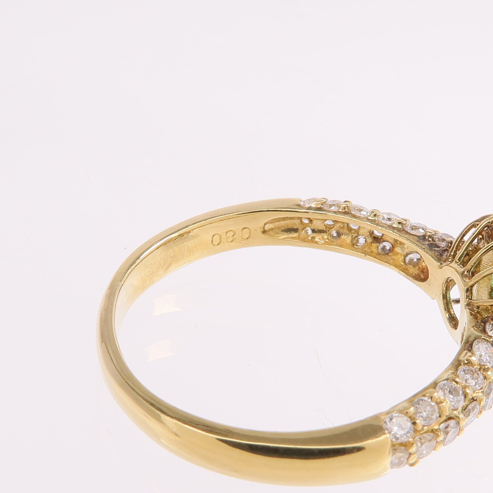 JEWELRY 18K黃金Emerald Diamond Ring綠寶石/鑽石戒指