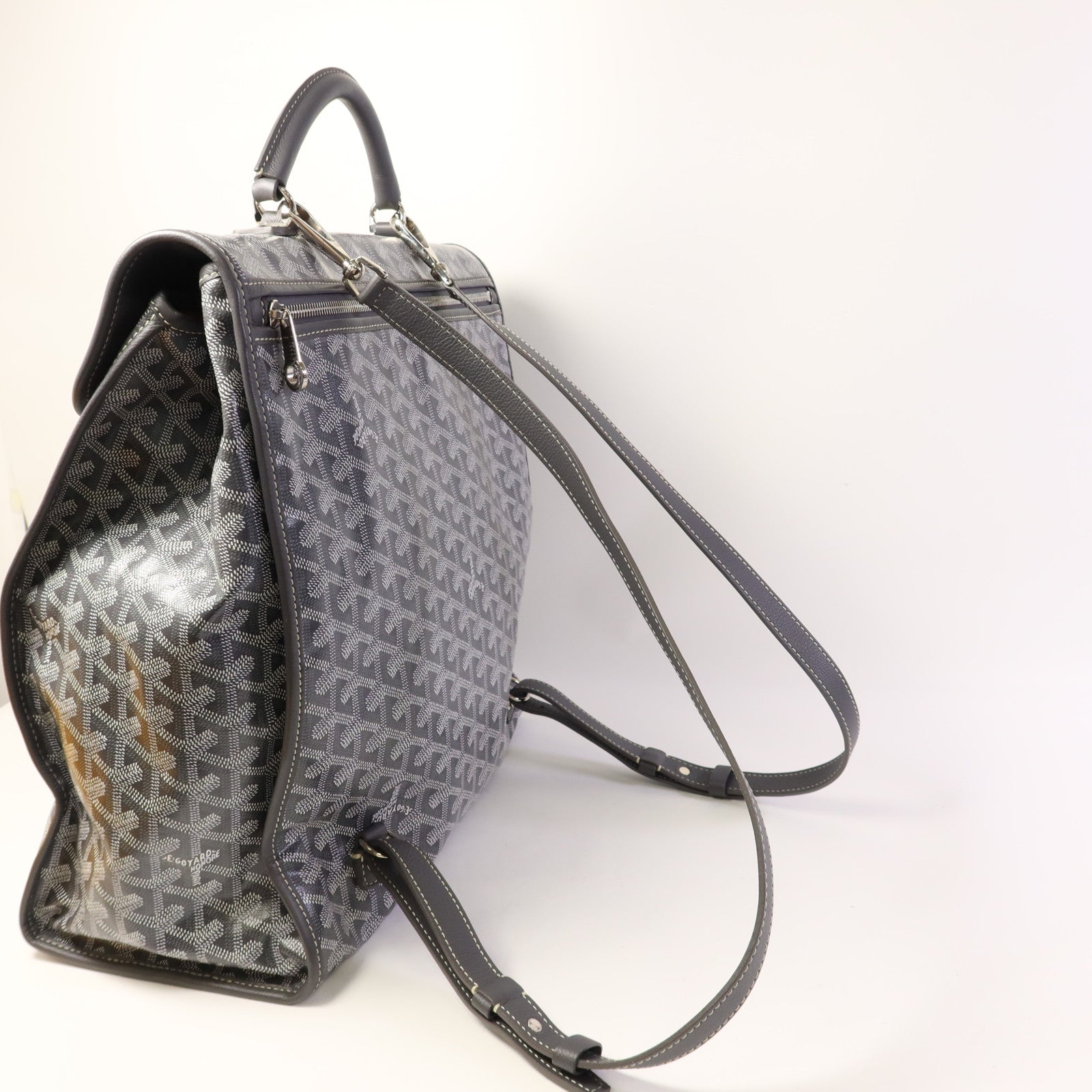GOYARD 塗層帆布Saint Leger銀扣背包