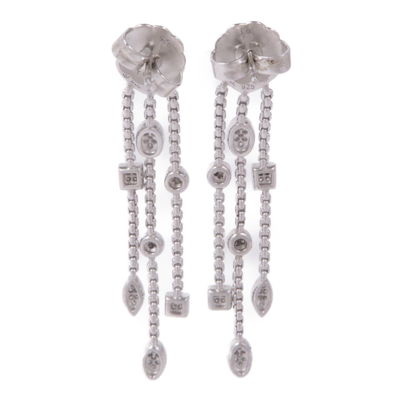 JEWELRY (PRICE DOWN) Diamond Earrings 925 Sterling Silver