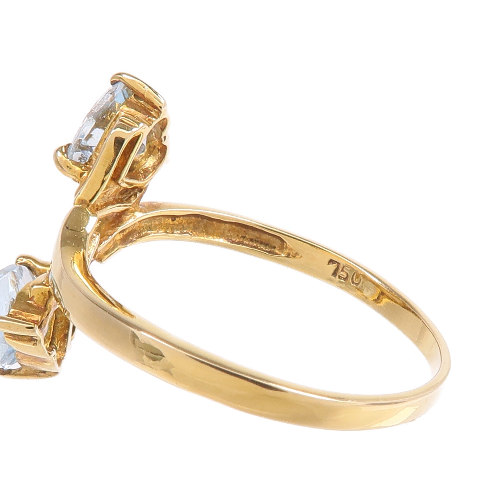 JEWELRY 【激減優惠】18K黃金Aquamarine Ring藍晶戒指US#6.5
