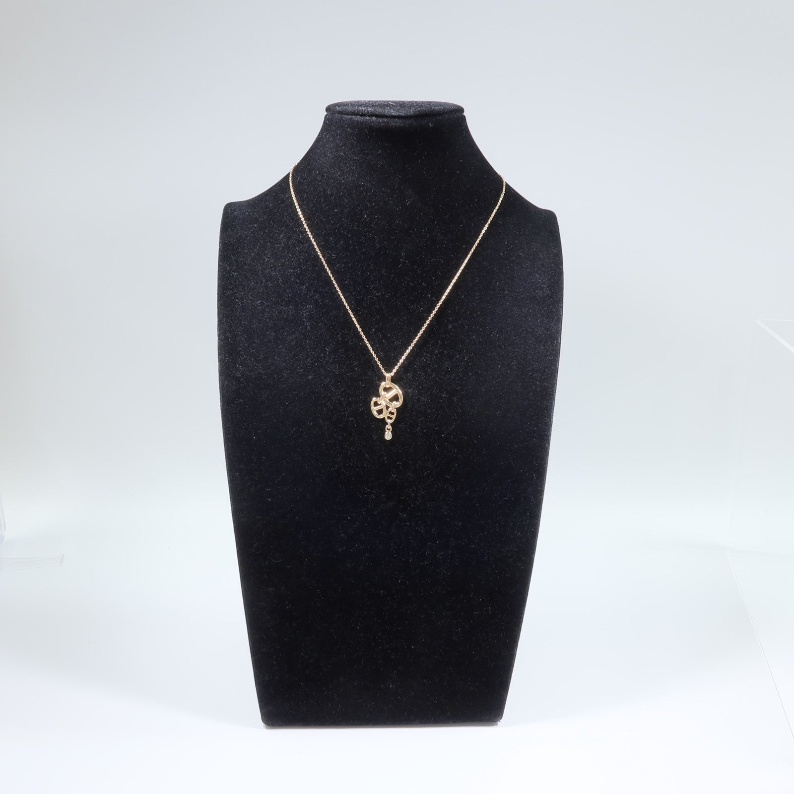 HERMES 18K玫瑰金Chaine d Ancre Chaos鑽石項鍊