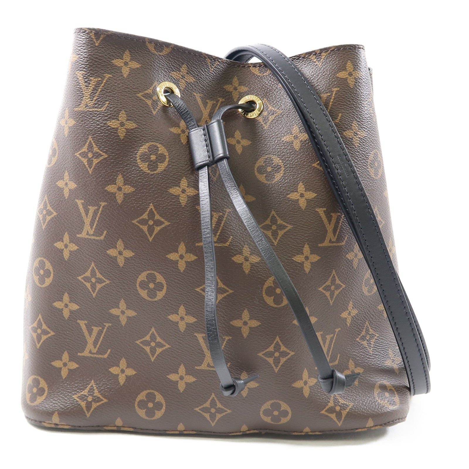 LOUIS VUITTON Monogram Neo Noe MM金扣肩背袋棕色