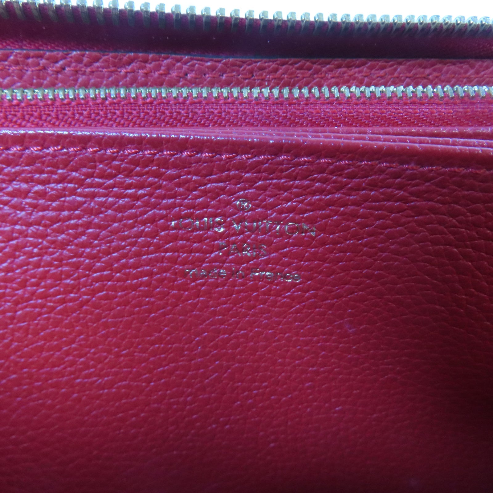 LOUIS VUITTON 【激減優惠】Monogram Empreinte Long Round Wallet金扣長錢包紅色