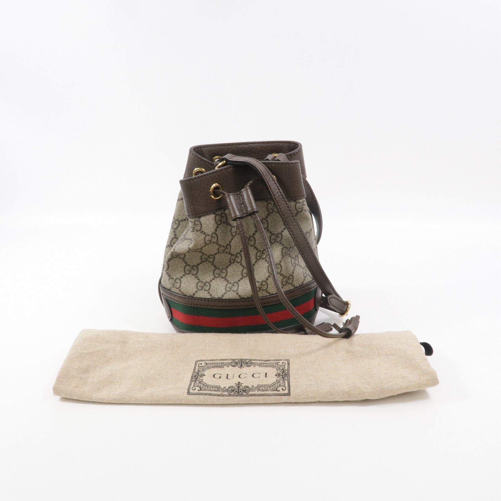 GUCCI 塗層帆布Ophidia Mini Bucket肩背袋