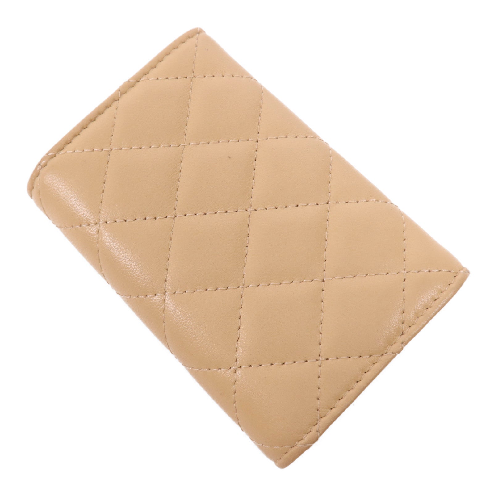 CHANEL 【激減優惠】羊皮皮革Card Case銀扣卡片套