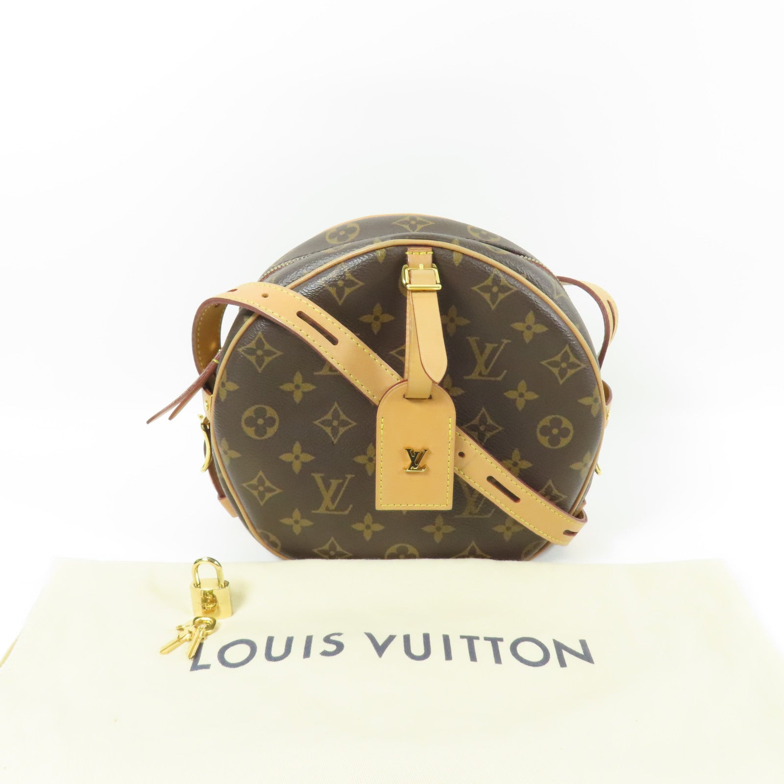 LOUIS VUITTON Monogram Chapeau Souple MM金扣肩背袋棕色