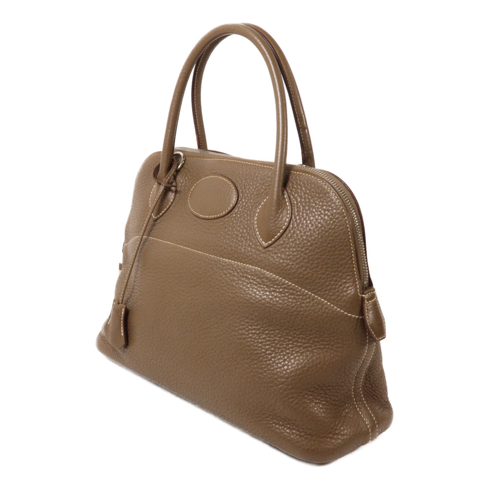 HERMES Clemence皮革Bolide 31手挽袋Etoupe