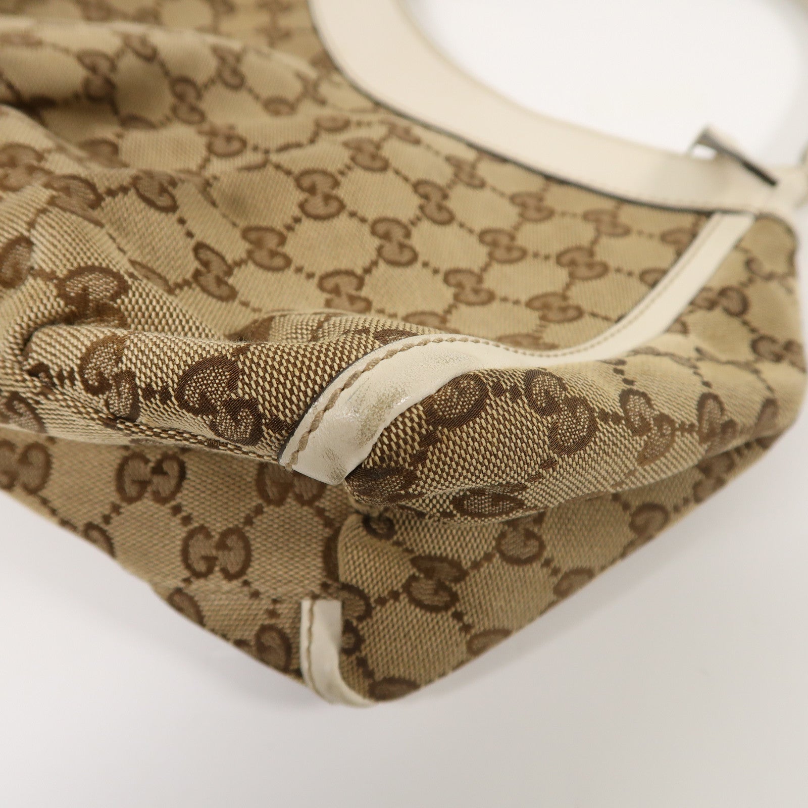 GUCCI 帆布Shoulder Bag金扣肩背袋棕色/米色
