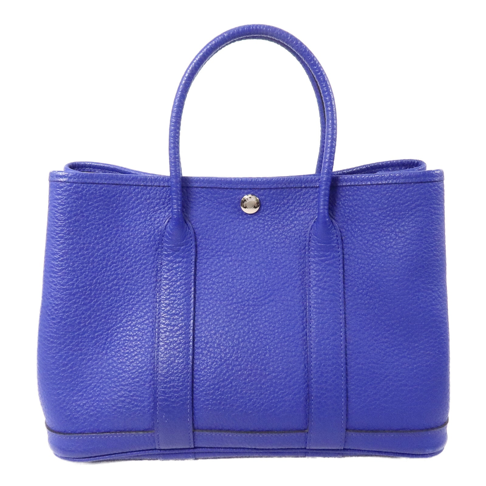 HERMES Neonda皮革Garden Party TPM手挽袋Bleu Electrique