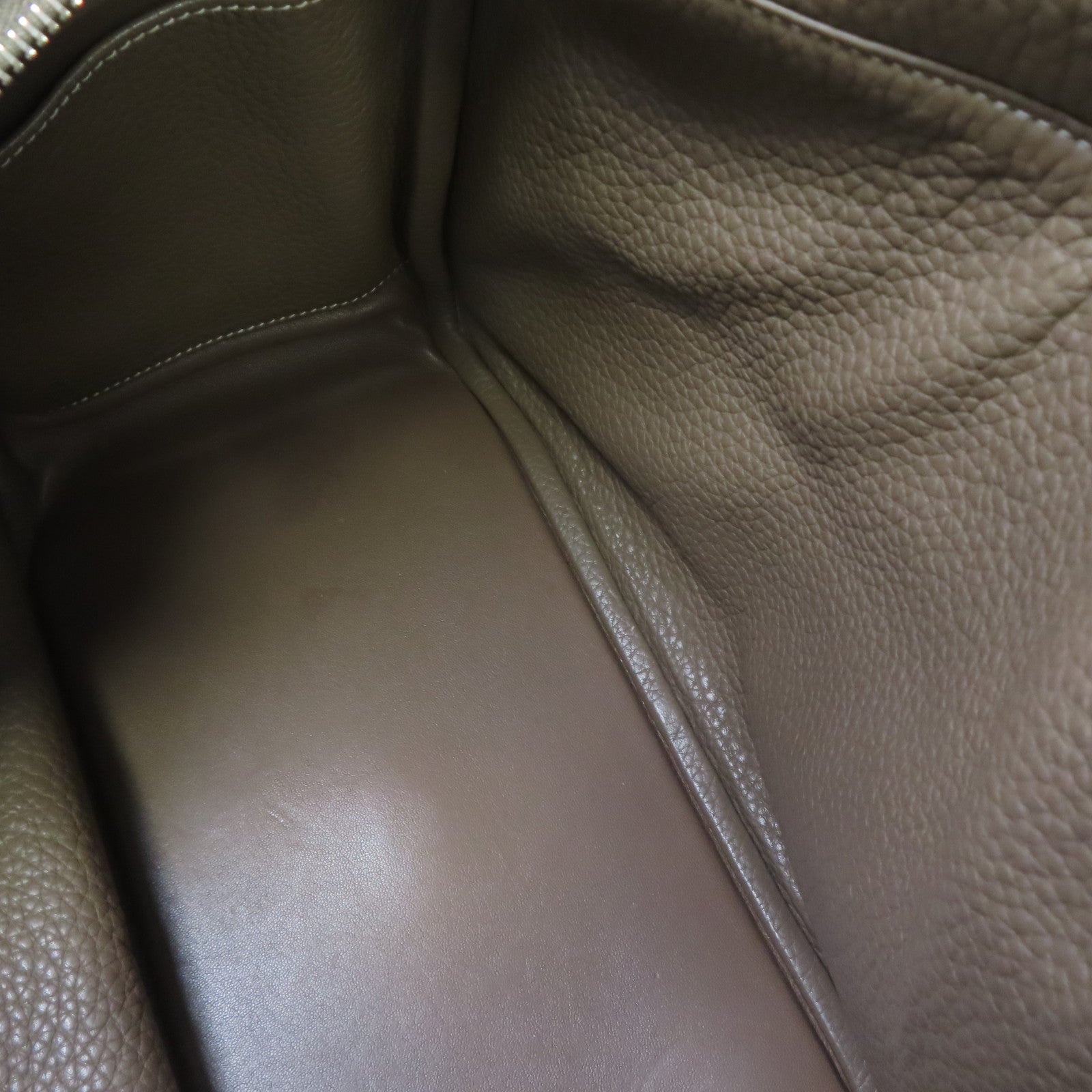 HERMES 【激減優惠】Clemence皮革Lindy 30銀扣肩背袋大象灰色