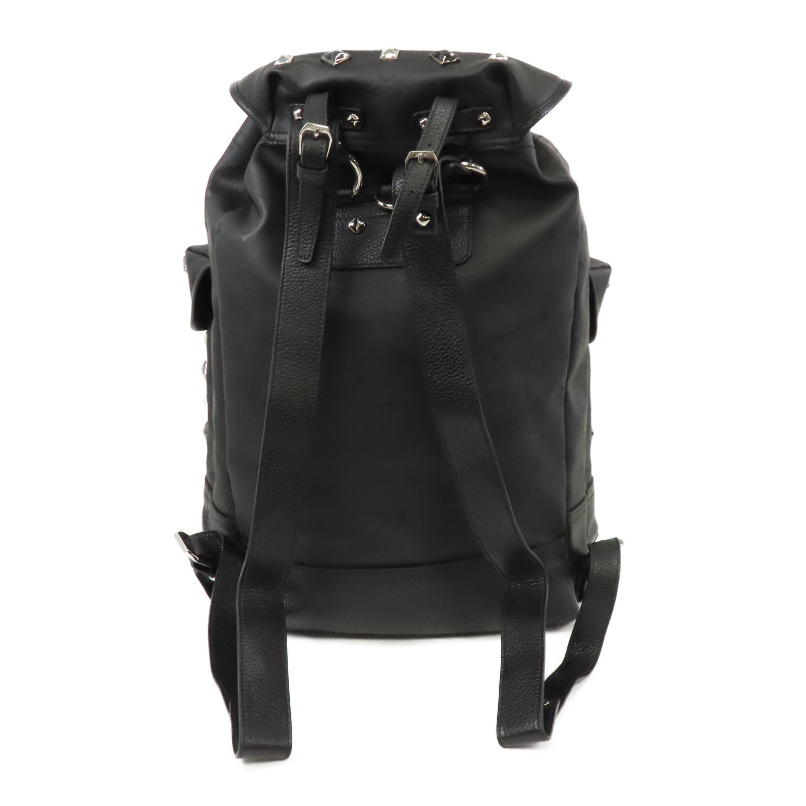 MCM 尼龍Rucksack銀扣背包黑色