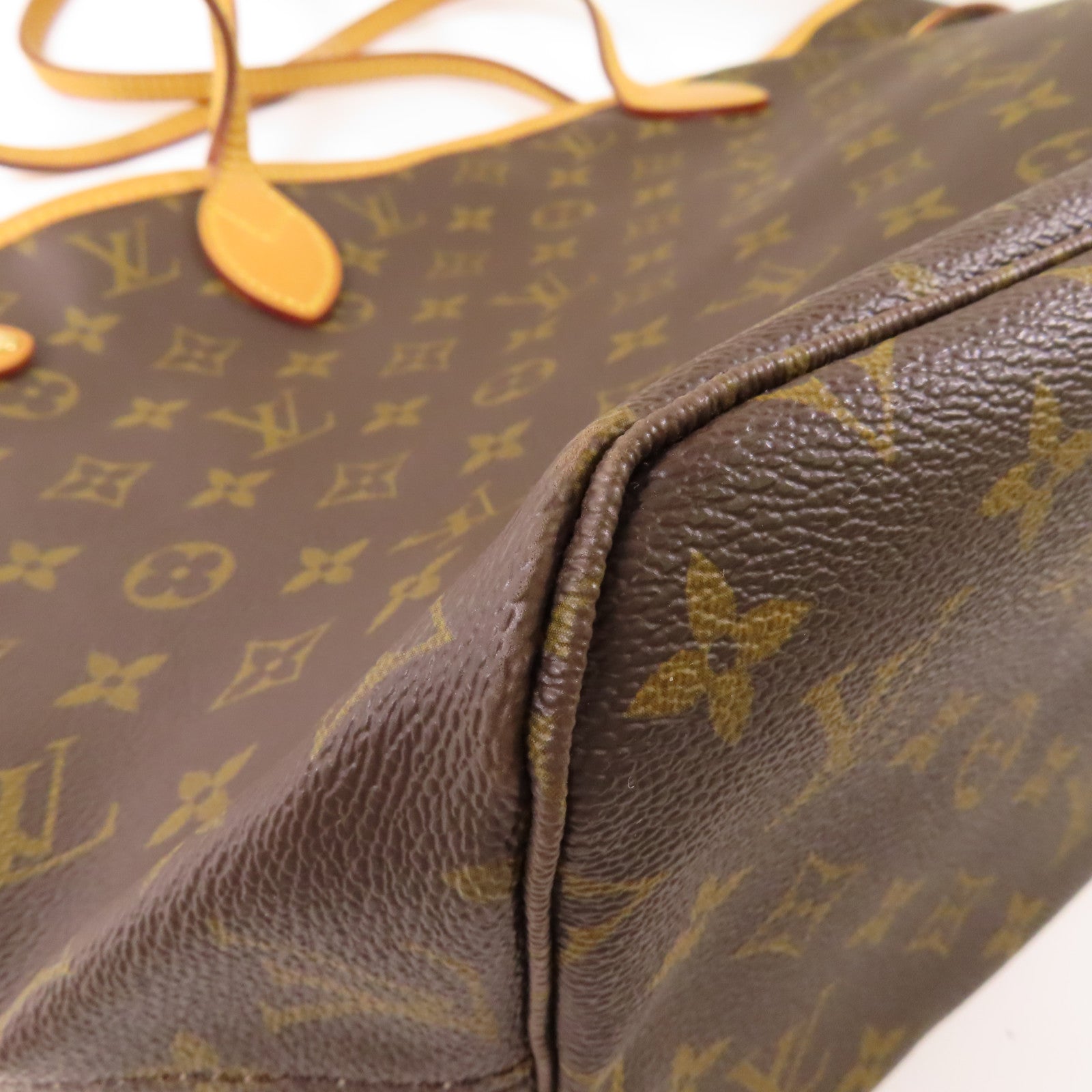LOUIS VUITTON Monogram Neverfull MM金扣手挽袋