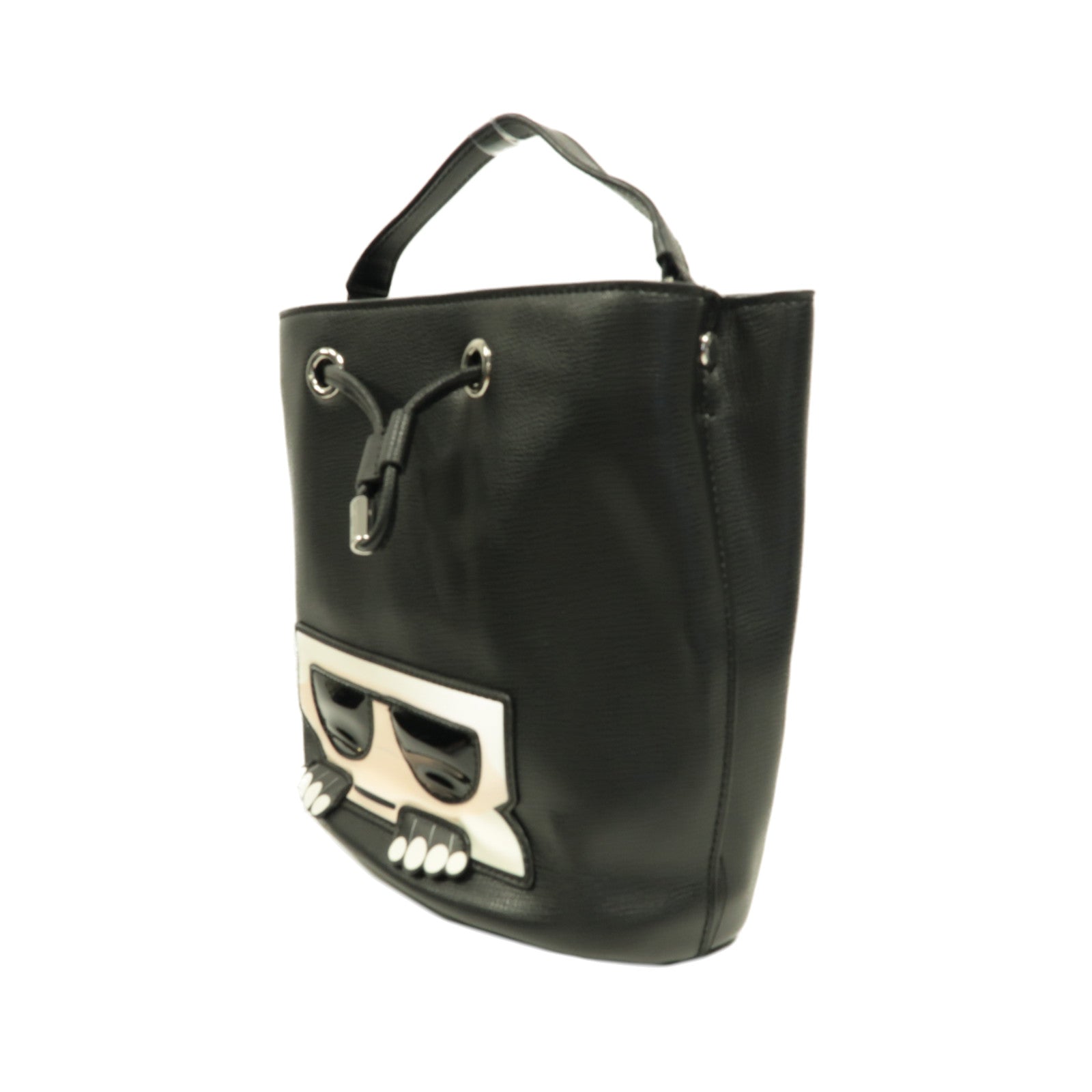 SELECTION 牛皮皮革2 Way Shoulder Bag銀扣手挽肩背兩用袋黑色