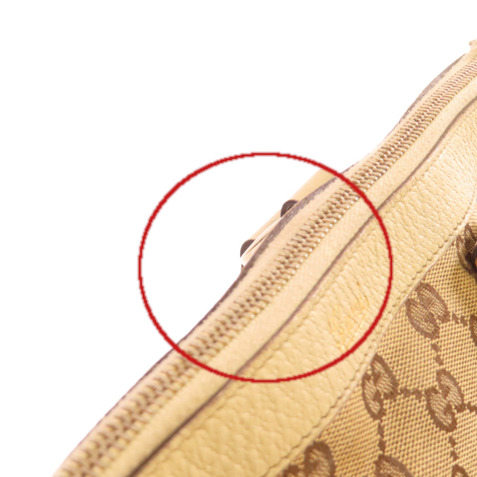 GUCCI GG帆布Shoulder Bag金扣肩背袋啡色/白色