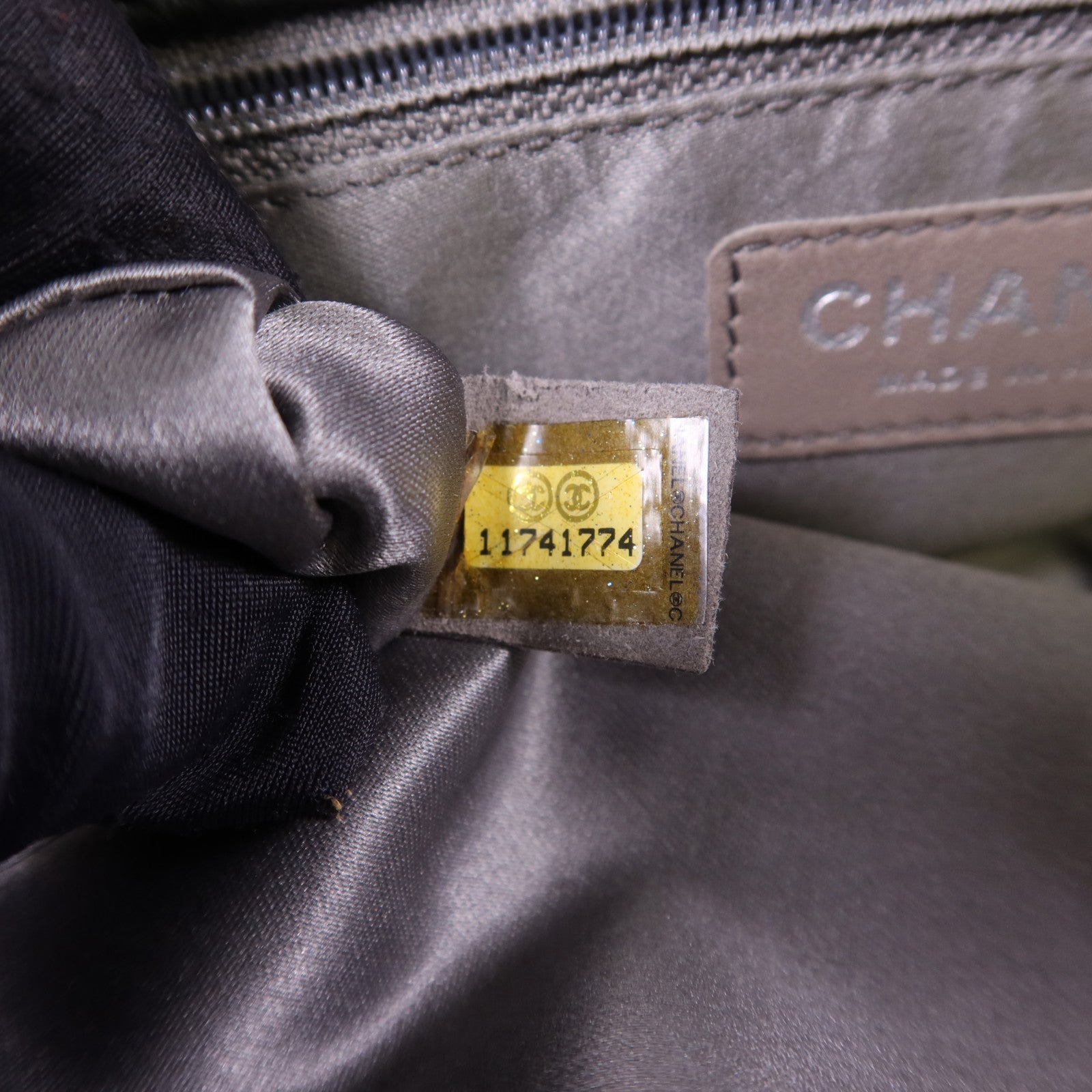 CHANEL 牛皮皮革Co Co Mark Bag銀扣肩背袋