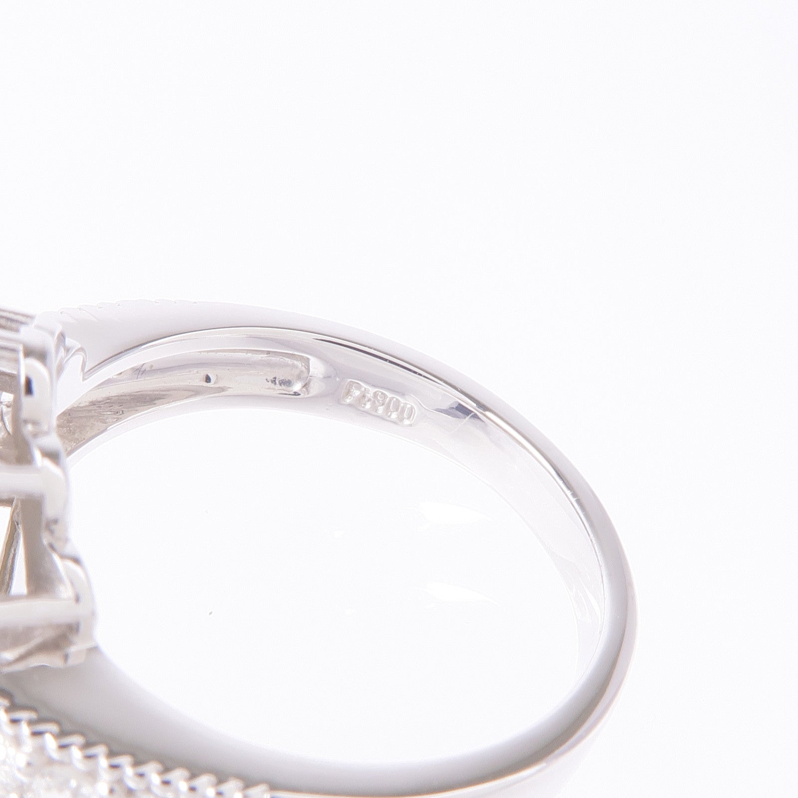 JEWELRY PT900鉑金Cat's Eye/Diamond Ring貓眼石/鑽石戒指US#6.25