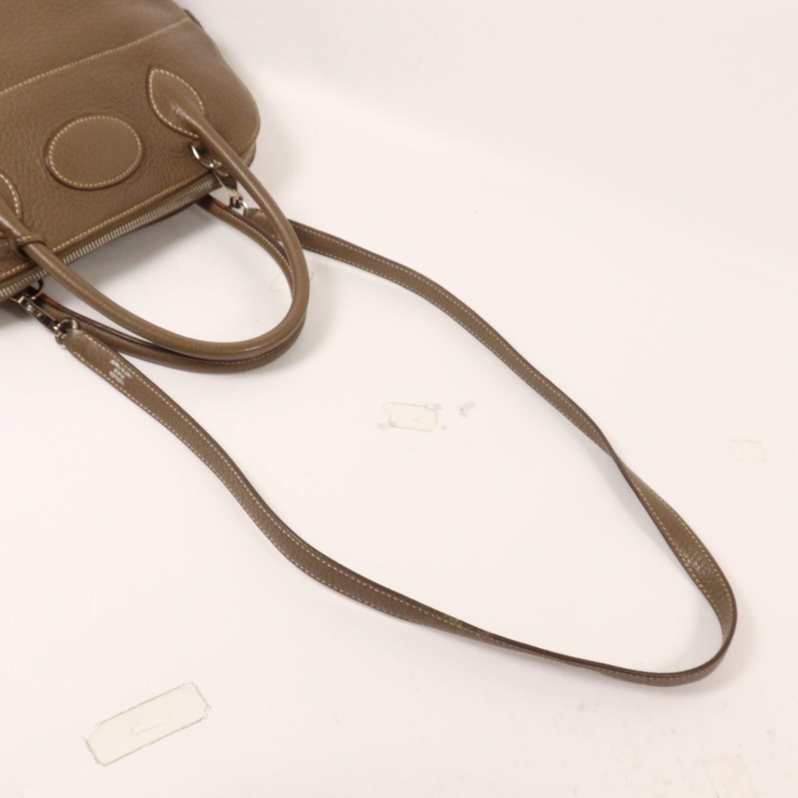 HERMES Clemence皮革Bolide 31手挽袋Etoupe