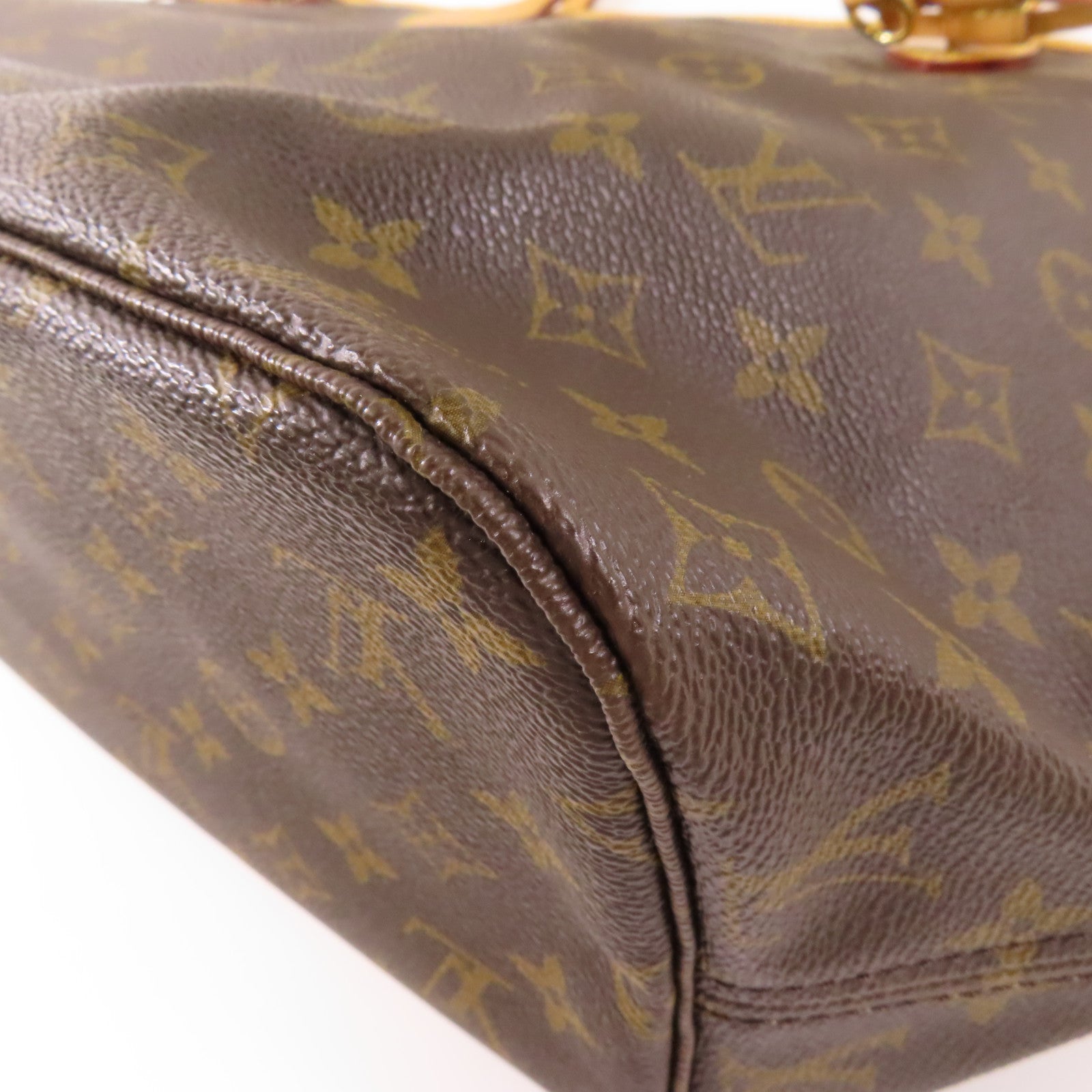 LOUIS VUITTON Monogram Neverfull MM金扣手挽袋