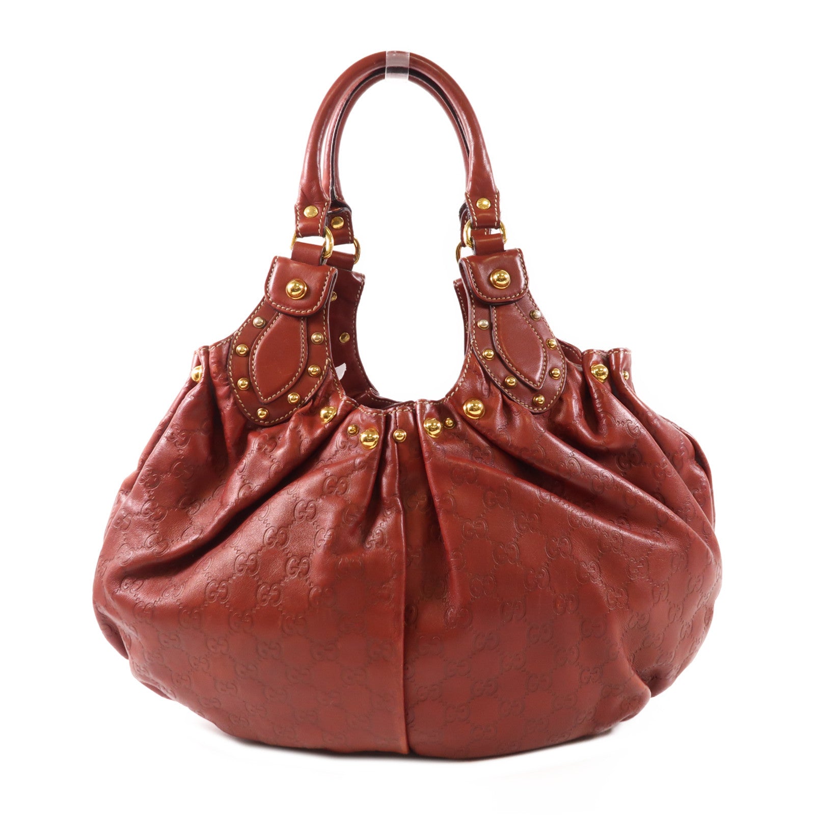 GUCCI 牛皮皮革Handbag金扣手挽袋