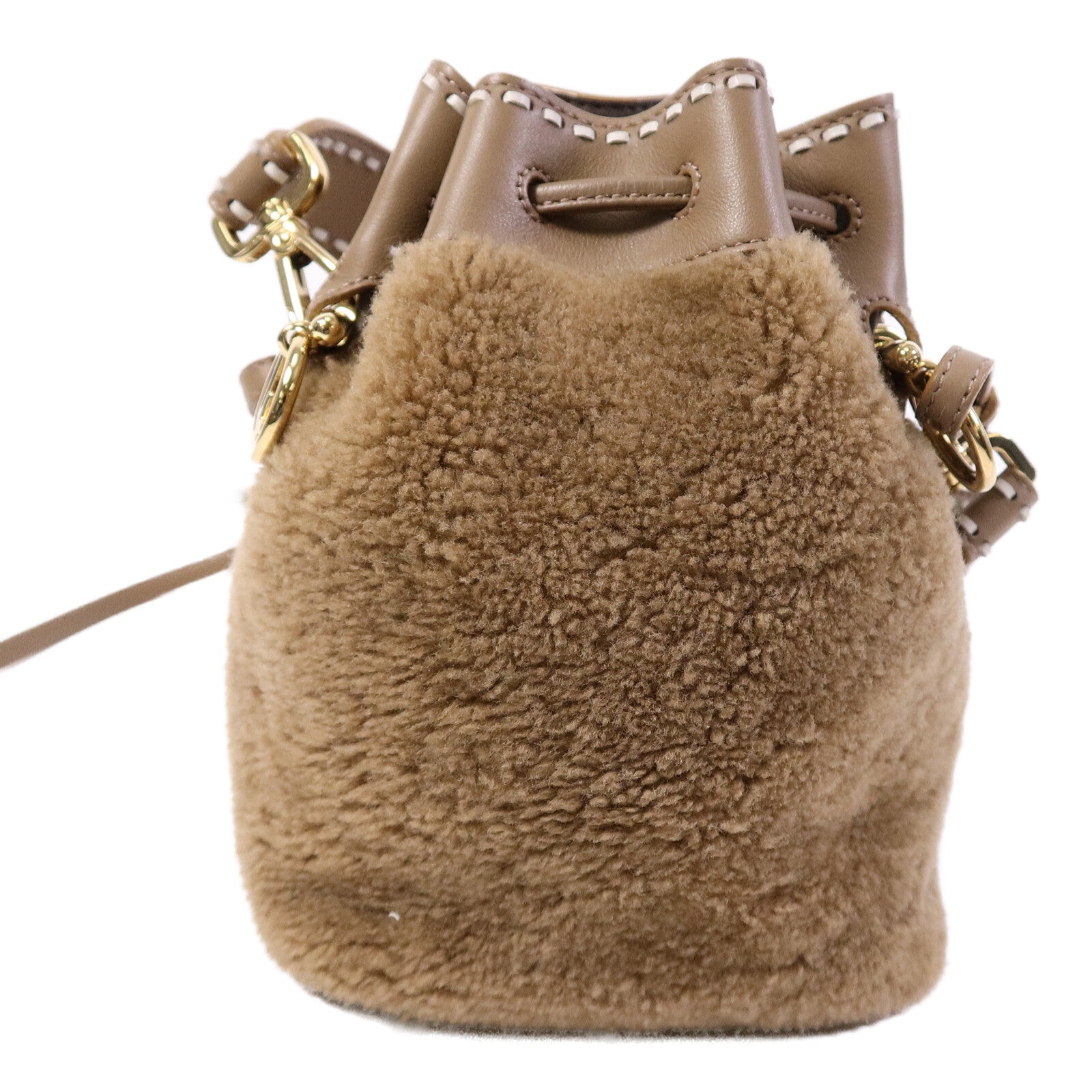 FENDI 羊毛Mini Mon Tresor手挽肩背兩用袋
