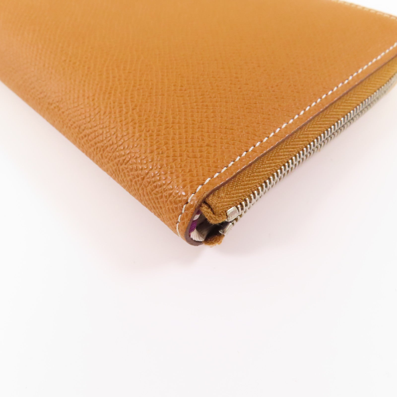 HERMES 【激減優惠】Epsom皮革Silk'In Long Wallet銀扣長錢包Gold