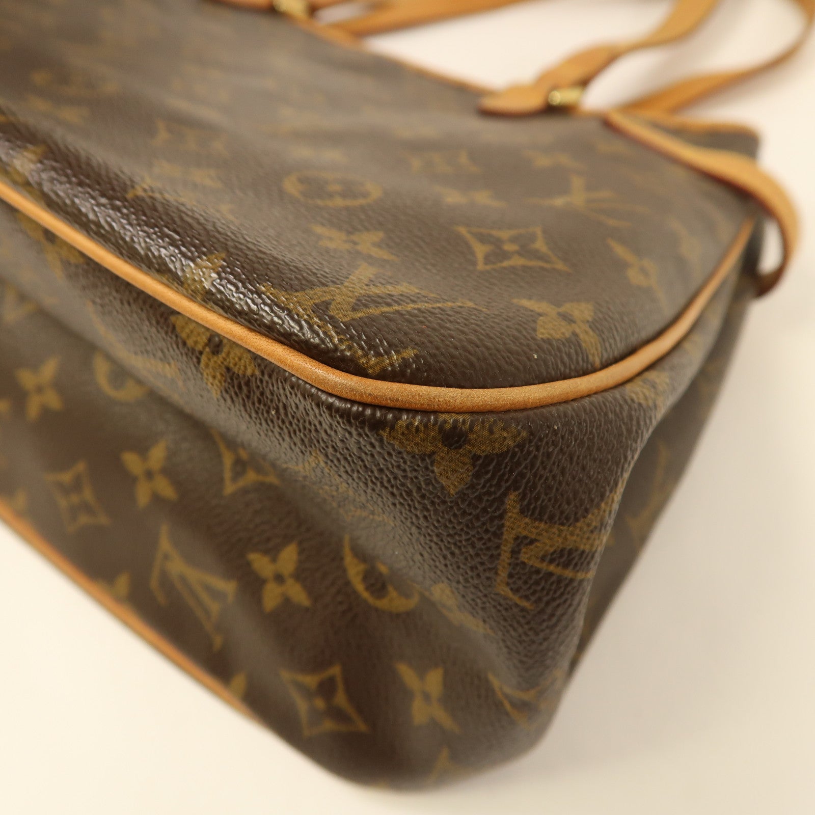 LOUIS VUITTON Monogram Batignolles Horizontal金扣肩背袋棕色