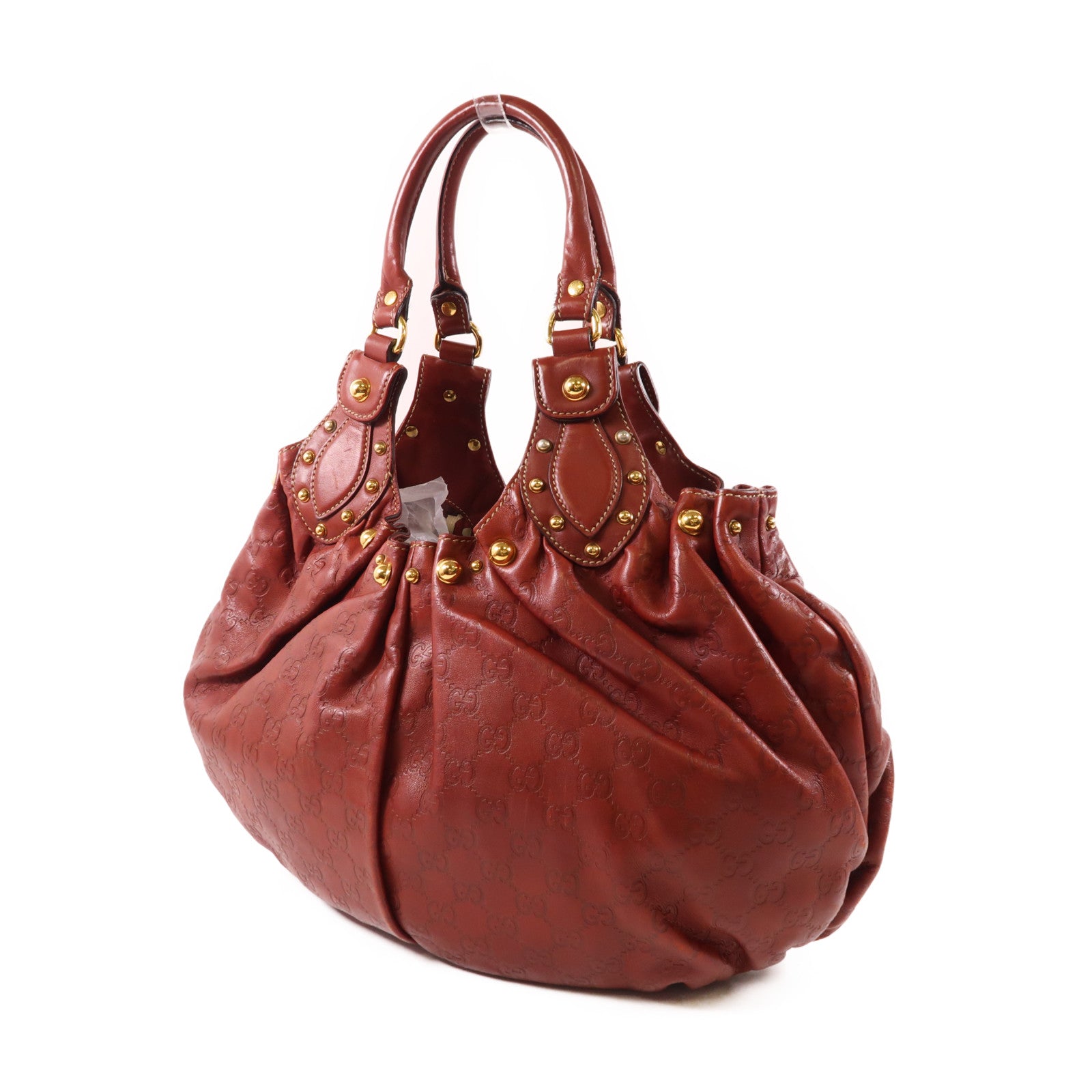 GUCCI 牛皮皮革Handbag金扣手挽袋