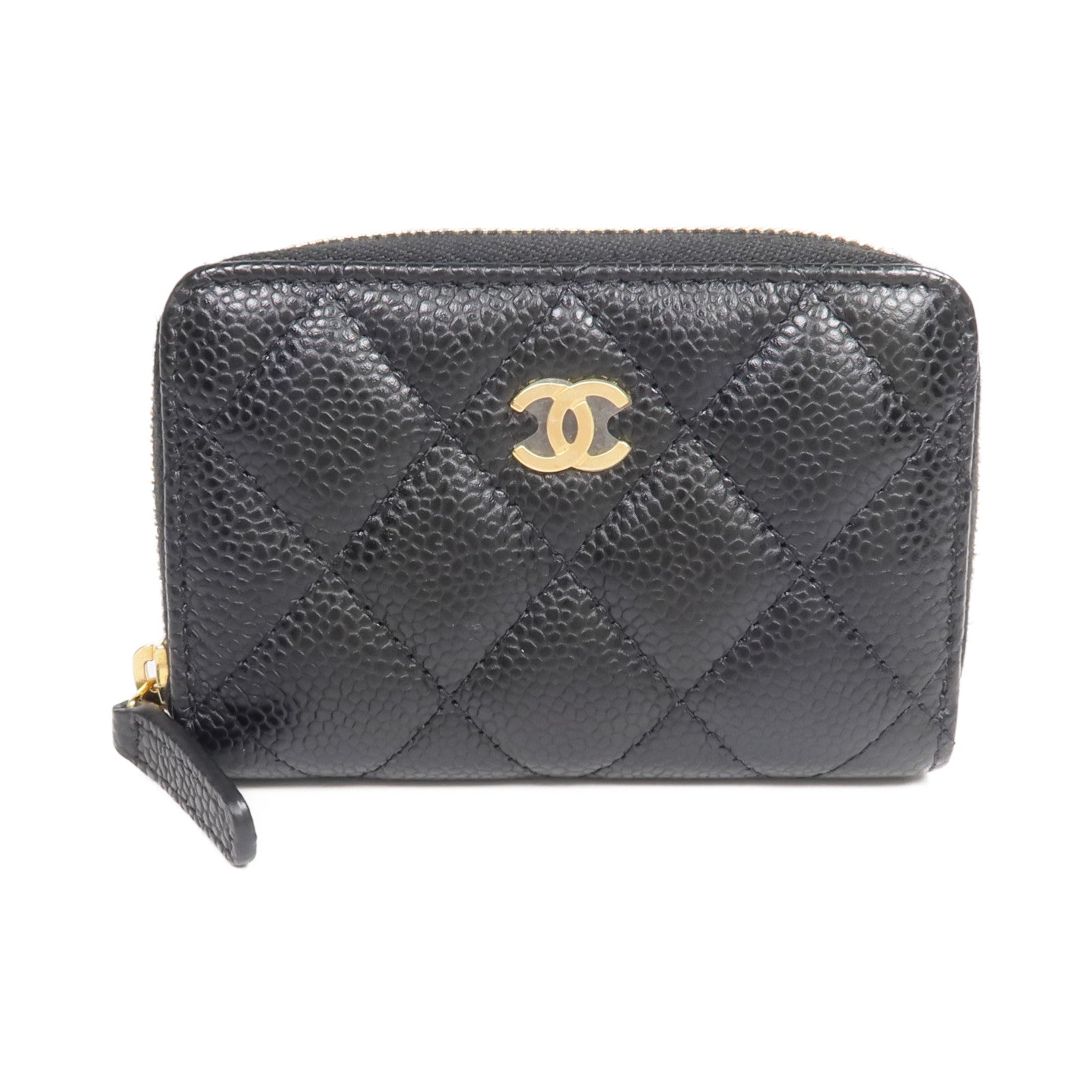 CHANEL 牛皮皮革Card Case/Coin Case金扣拉鏈卡片套/零錢包