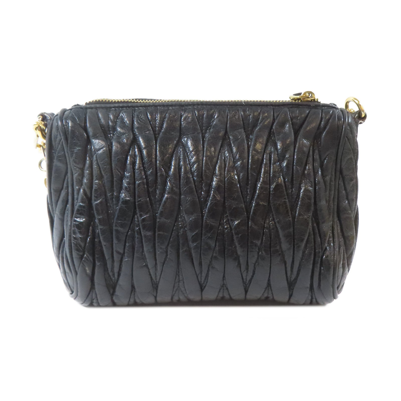 Miu Miu 羊皮皮革Shoulder Bag金扣肩背袋黑色